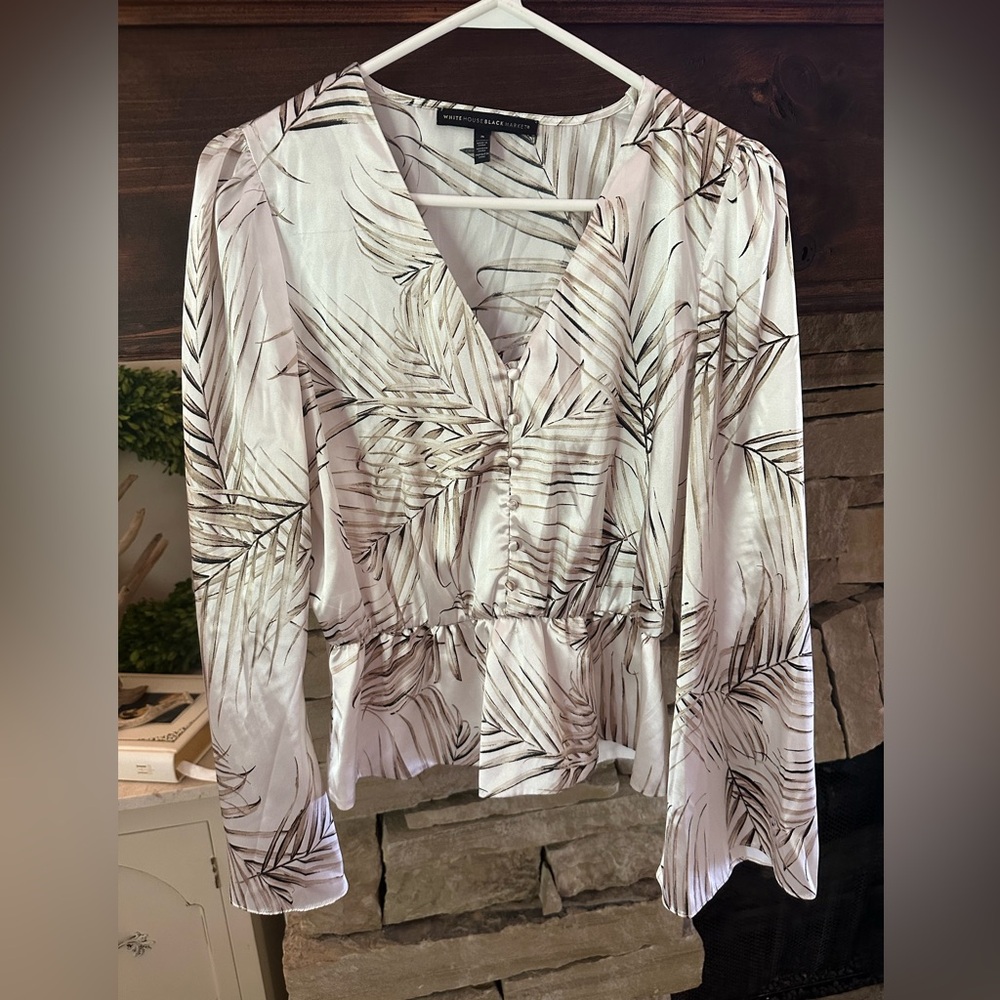 Elegant Palm Print Blouse